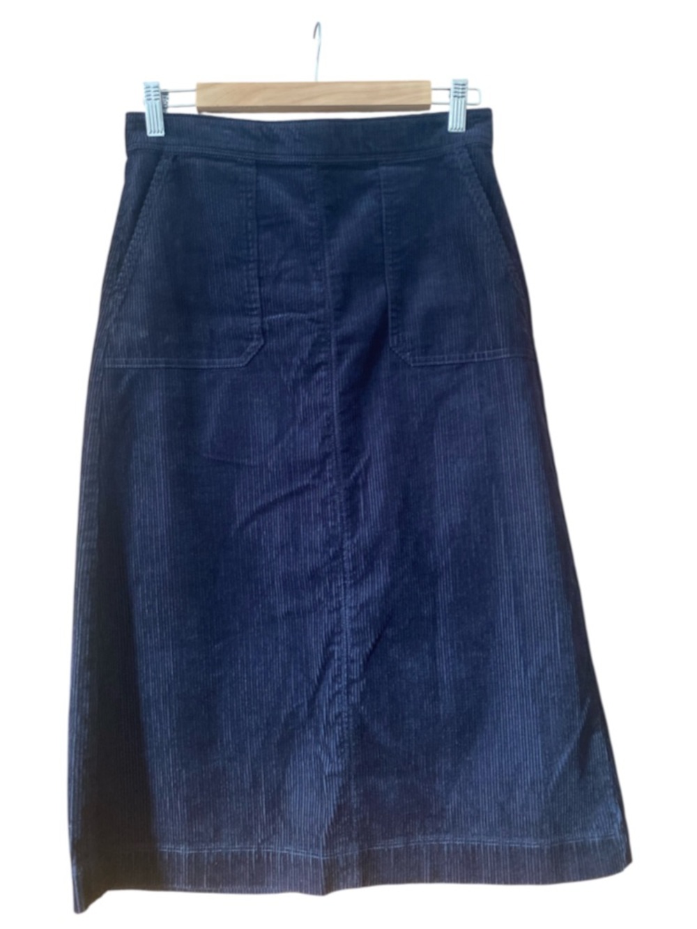 M&S Collection Navy Corduroy Utility A-Line Midi Skirt US 6